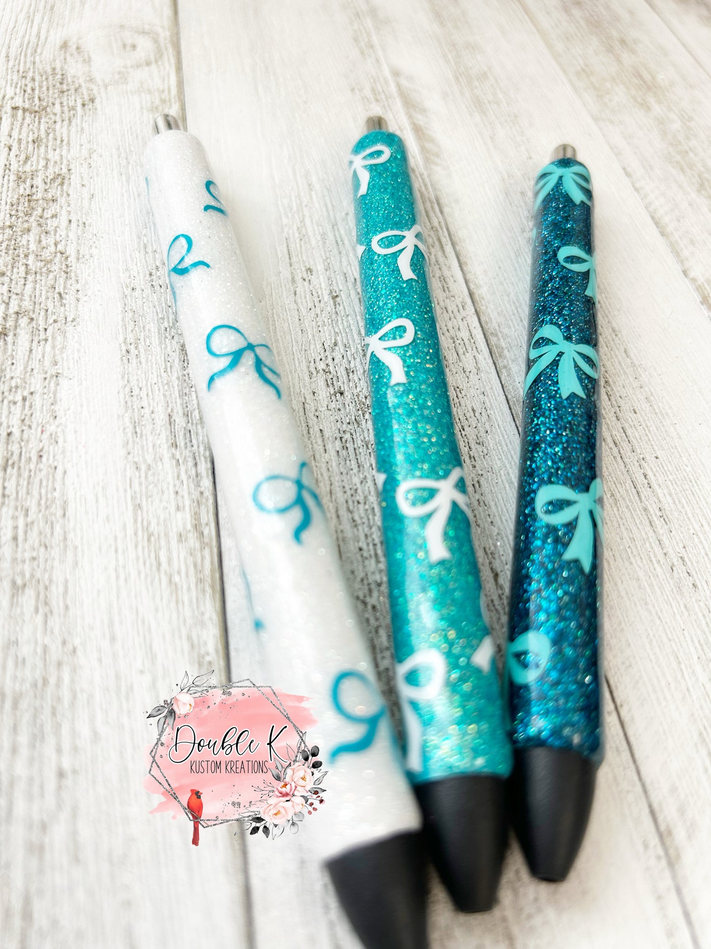 Turquoise Bow Epoxy Pens