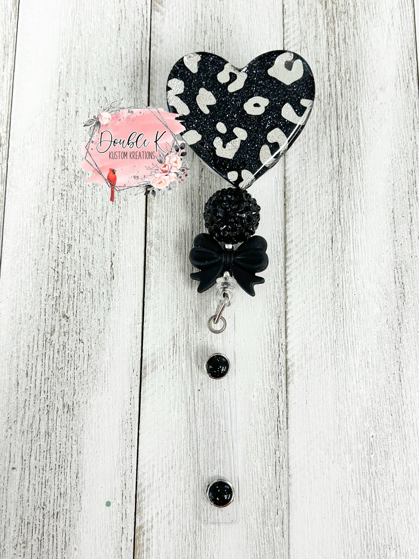 Leopard Hearts Badge Reel