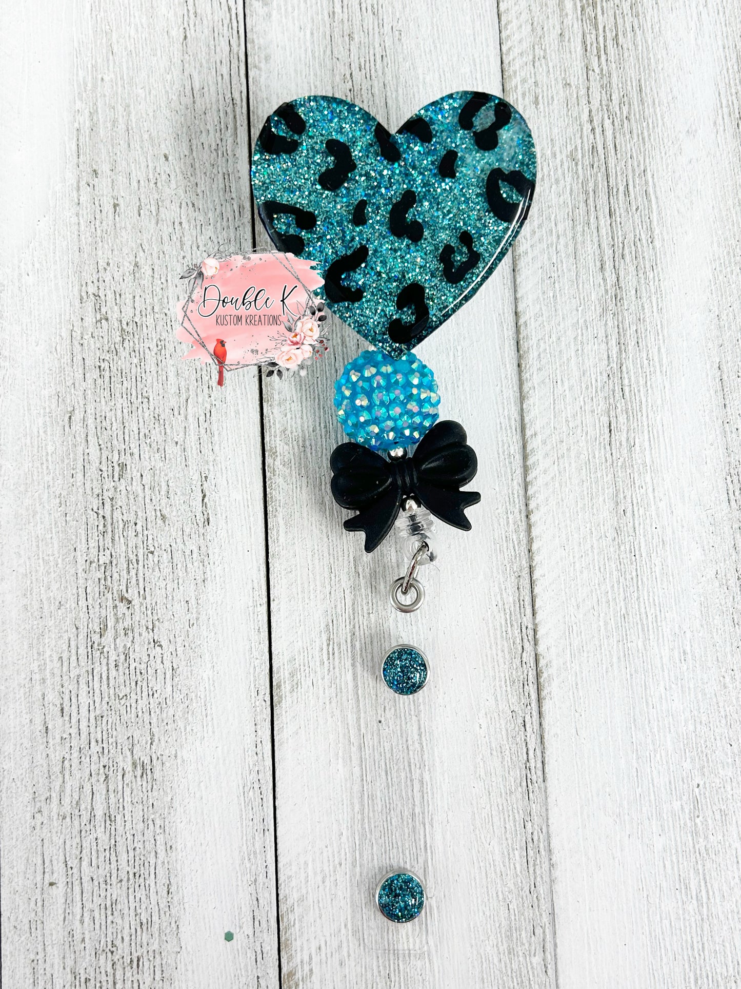 Leopard Hearts Badge Reel