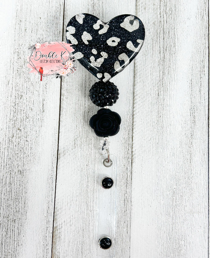 Leopard Hearts Badge Reel
