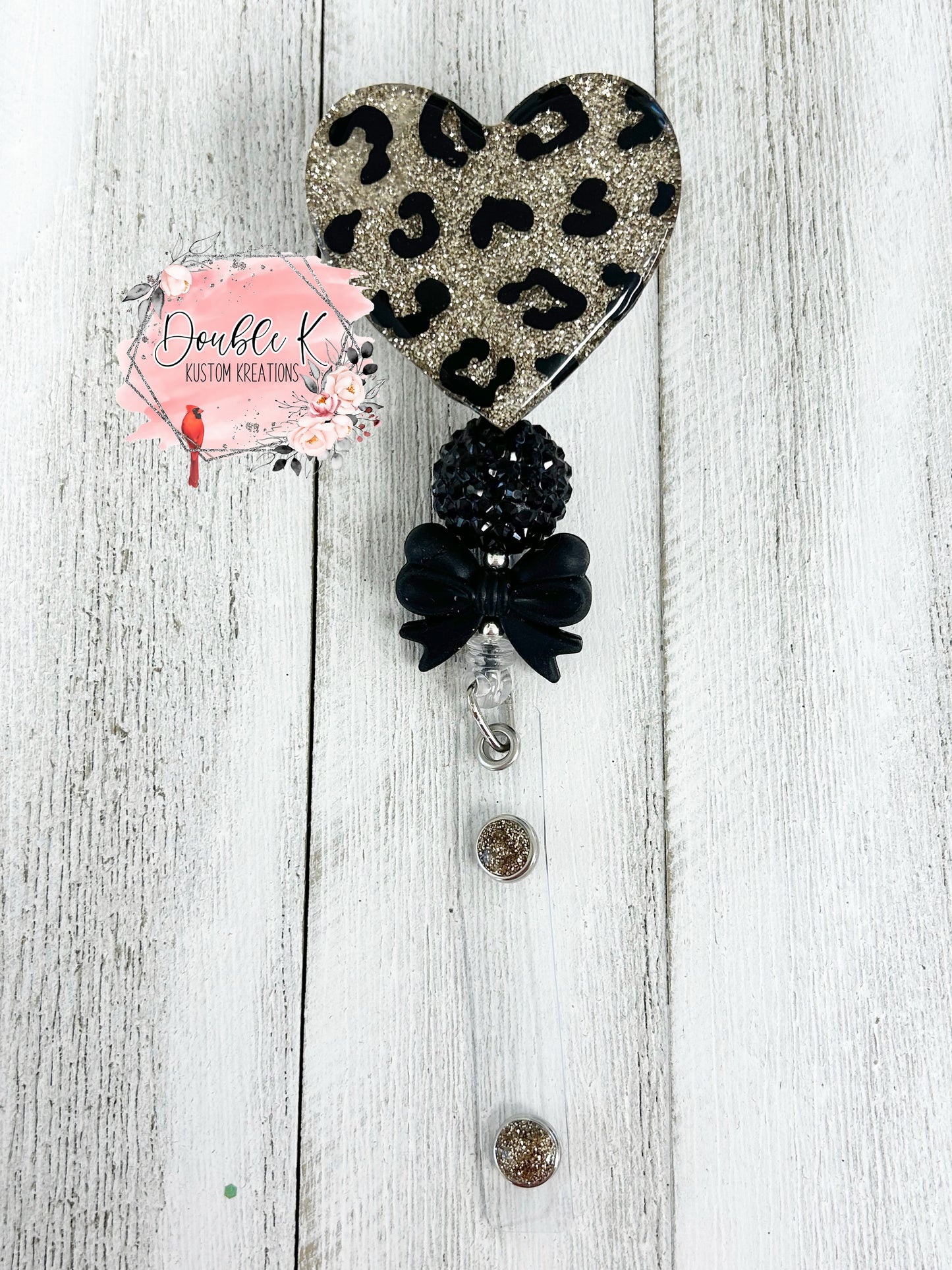 Leopard Hearts Badge Reel