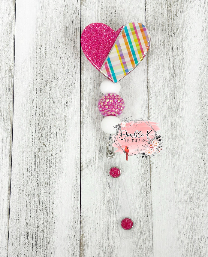 Bright Plaid Badge Reel