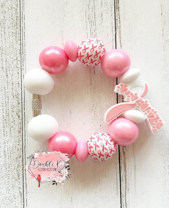 Breast Cancer Ribbon Cup Charm