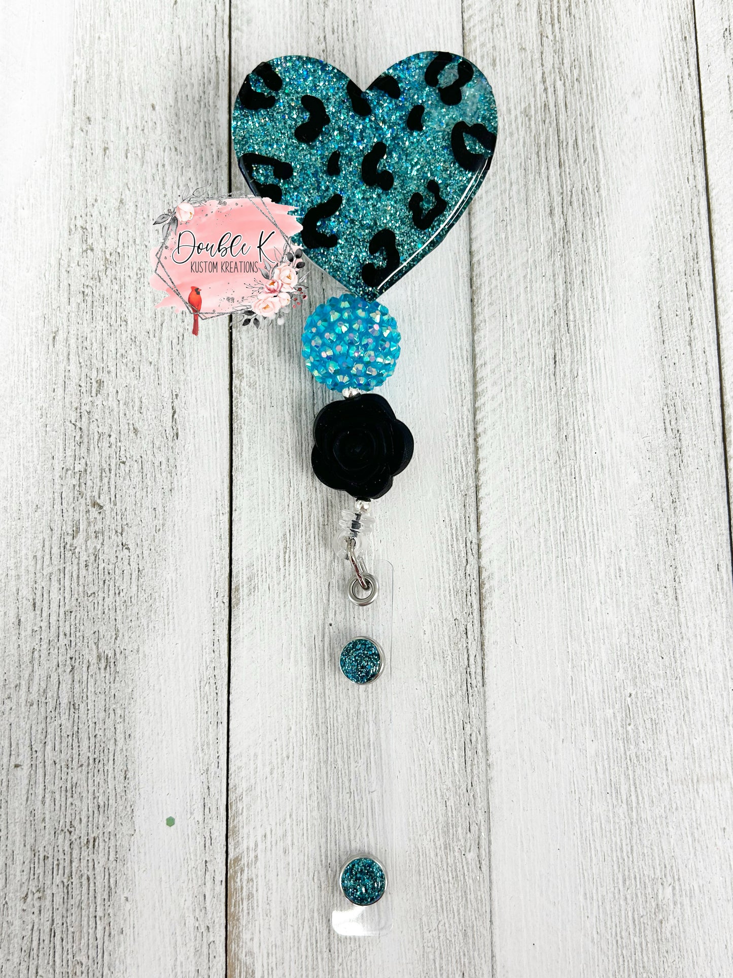 Leopard Hearts Badge Reel