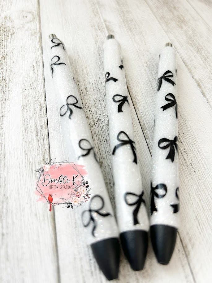 White Bow Epoxy Pens