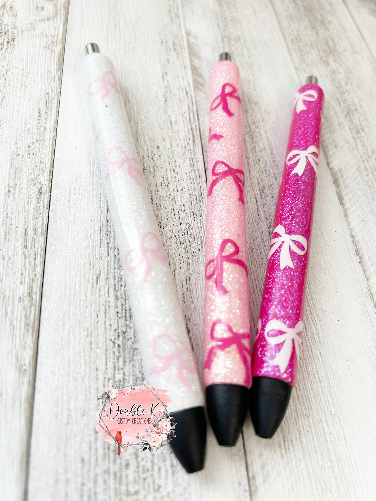 Pink Bow Epoxy Pens