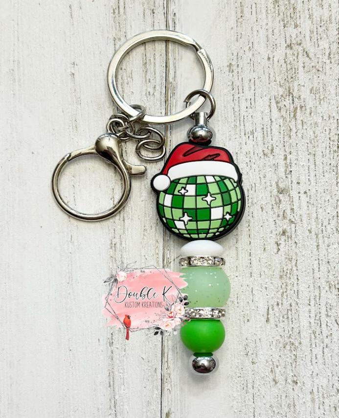 Green Disco Ball Bar Keychain