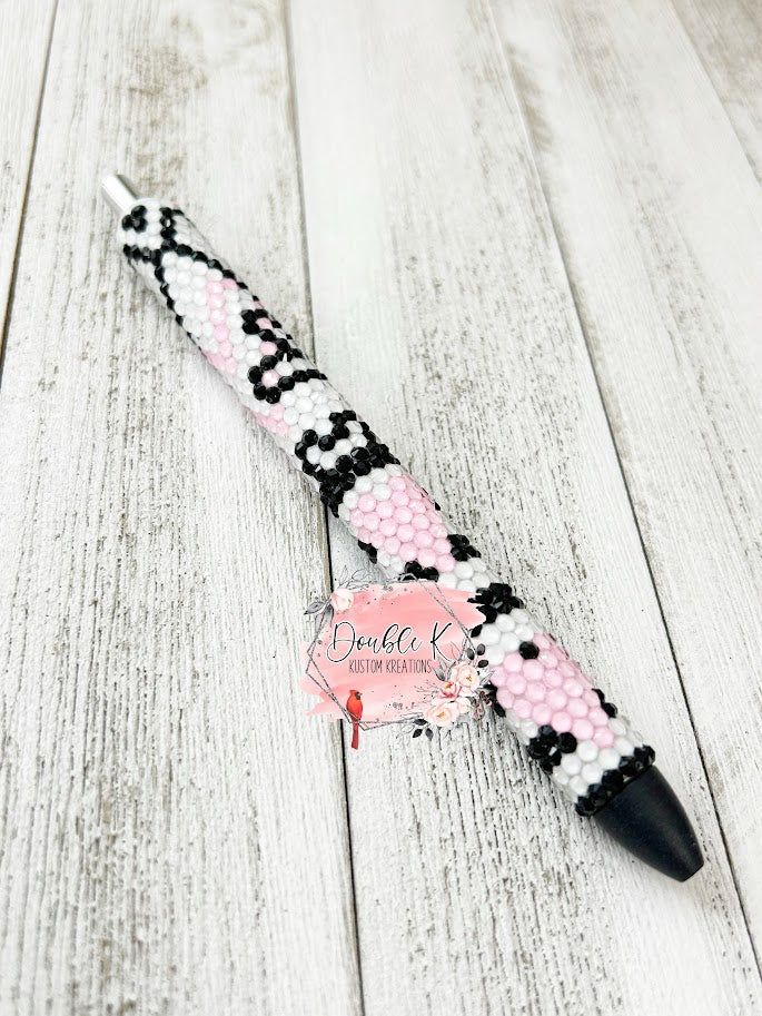 Hearts and Stripes Rhinestone Pen