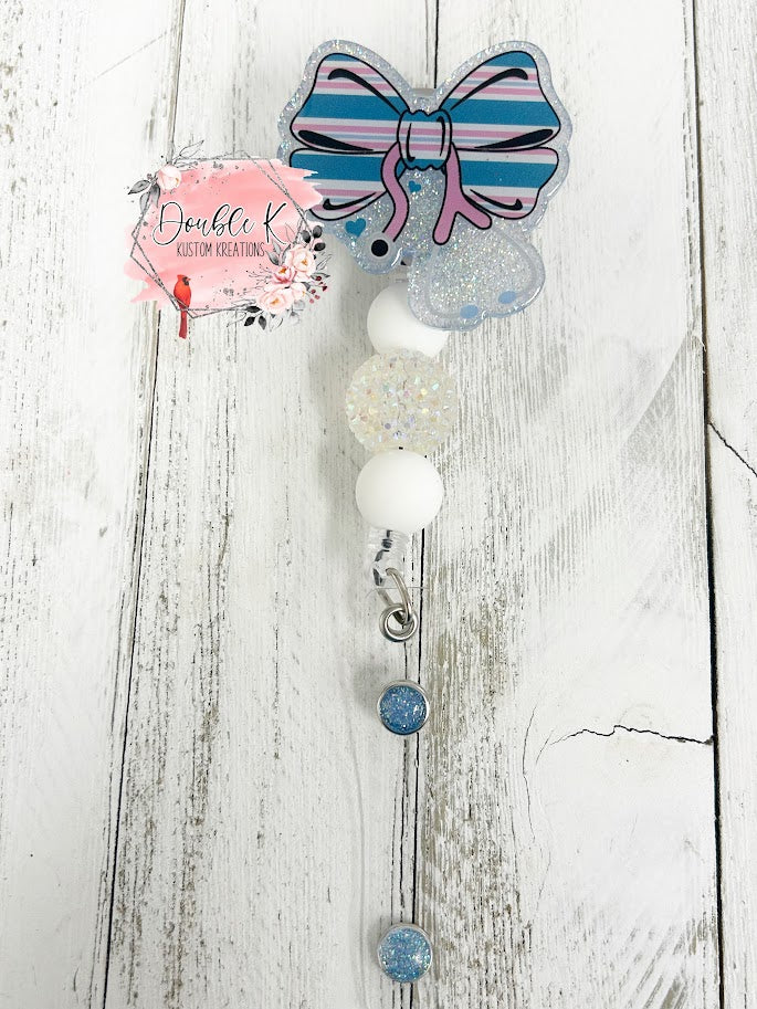 Baby Blanket Coquette Bow Badge Reel