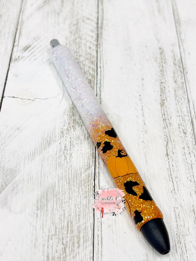 Leopard and Pumpkins Ombre Epoxy Pen