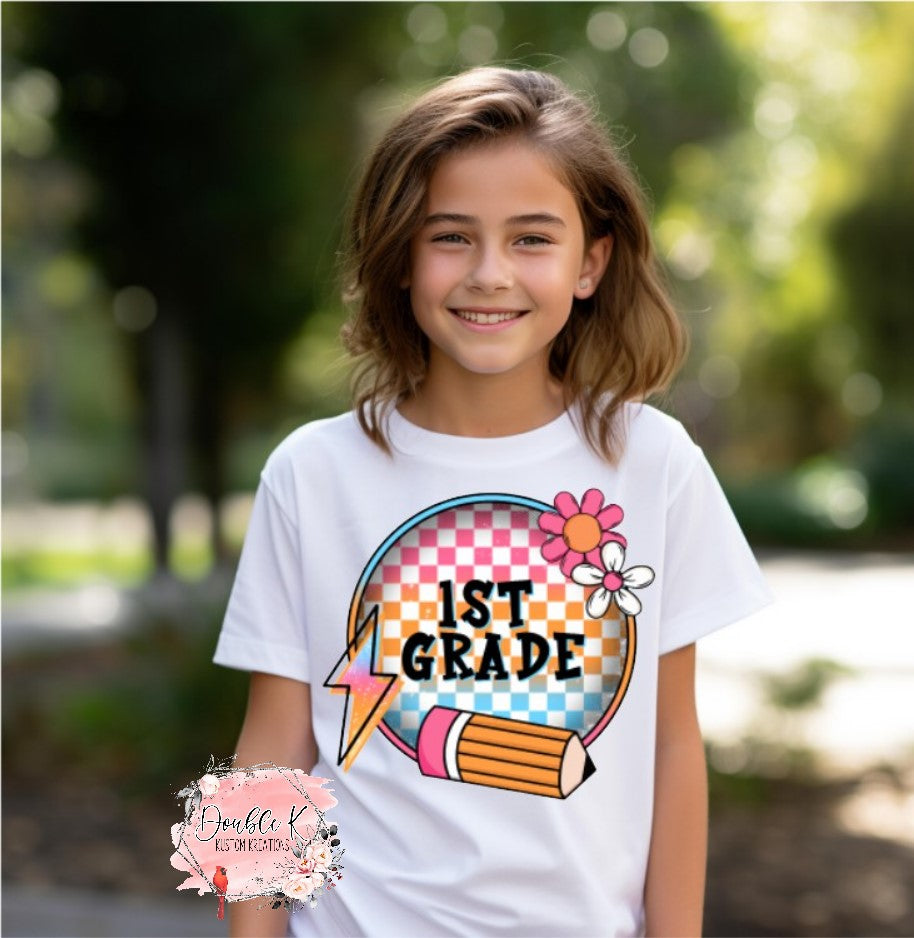 Girls Back to School Grade Level Tee