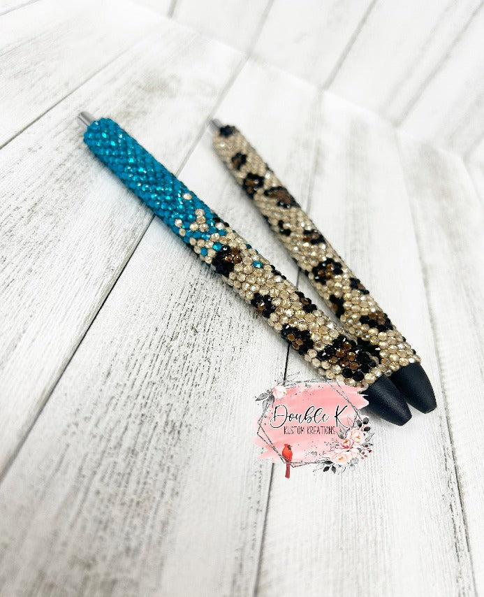 Leopard and Leopard Ombre Rhinestone Pen