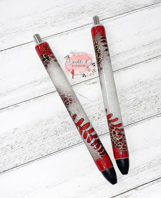 Baseball and Leopard Epoxy Pen