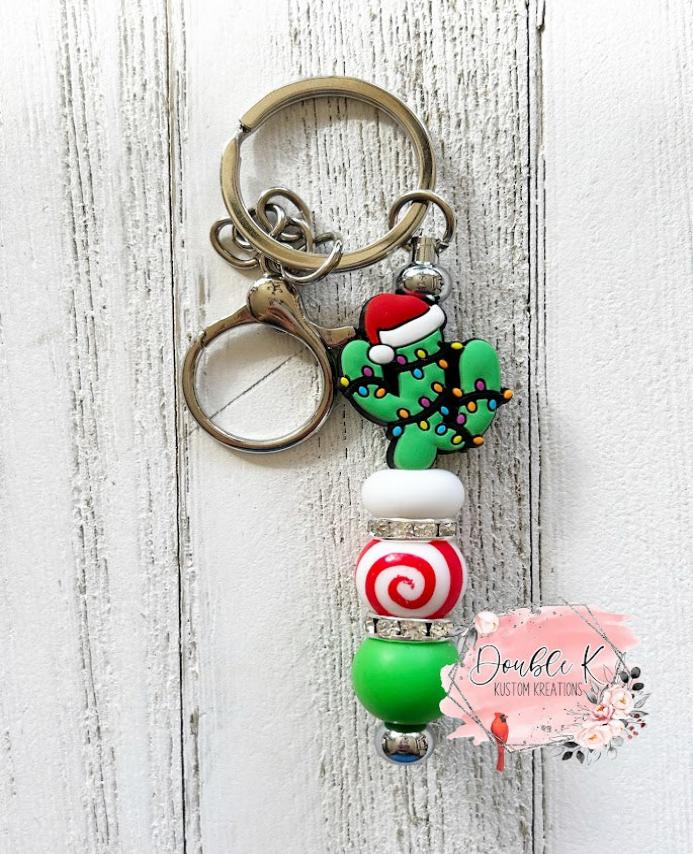 Christmas Cactus Bar Keychain
