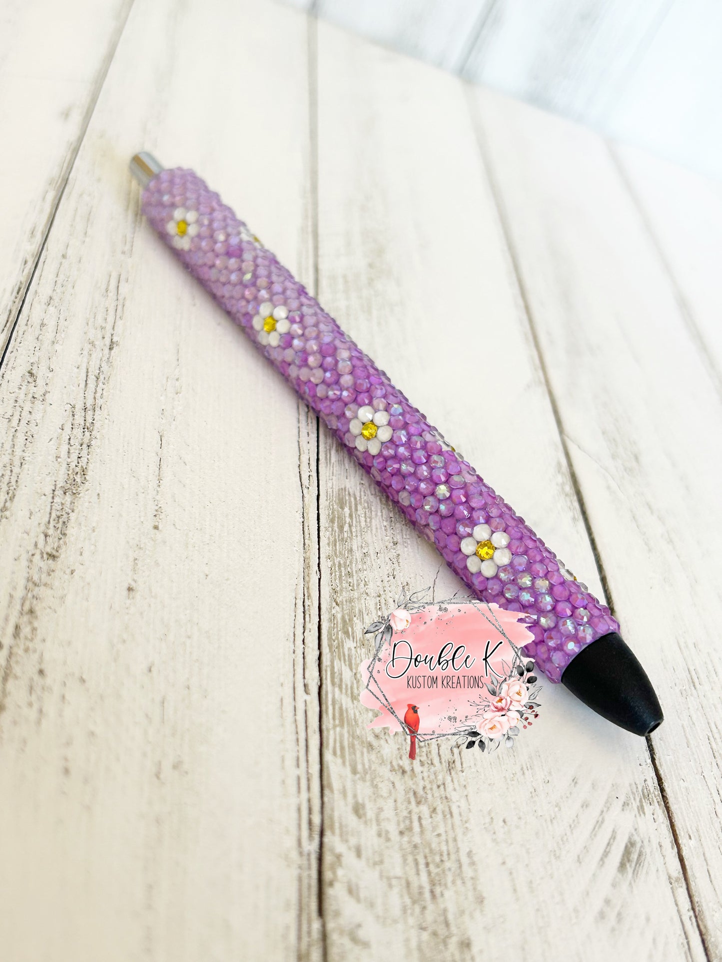 Purple Ombre Daisy Rhinestone Pen