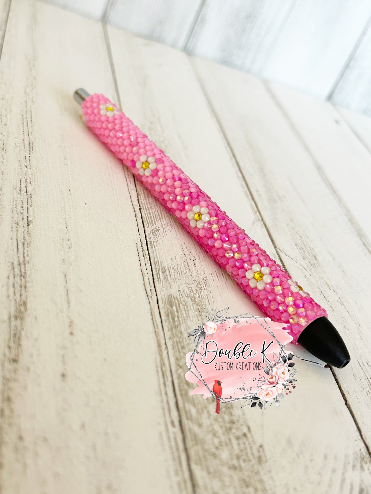 Pink Ombre Daisy Rhinestone Pen