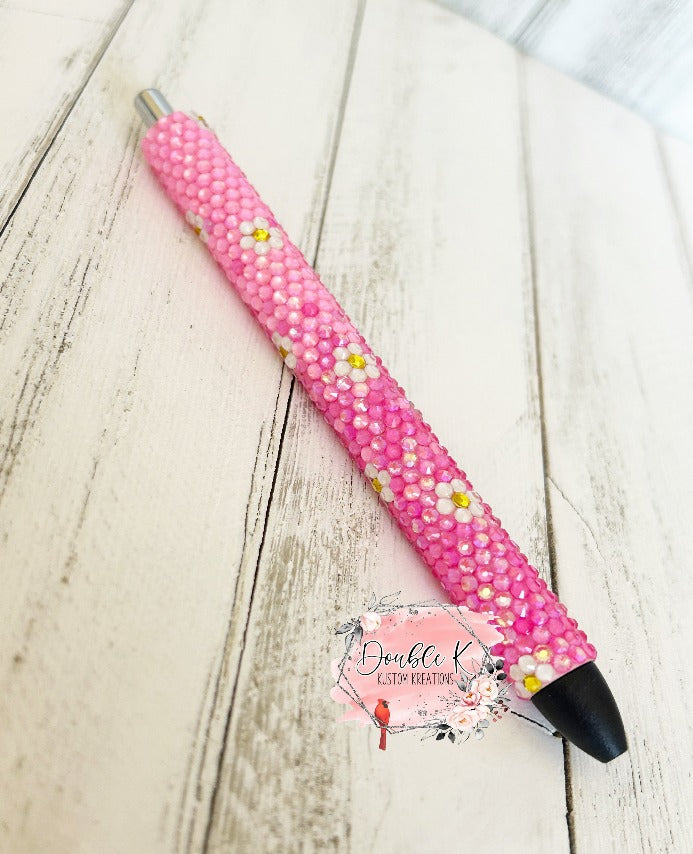 Pink Ombre Daisy Rhinestone Pen