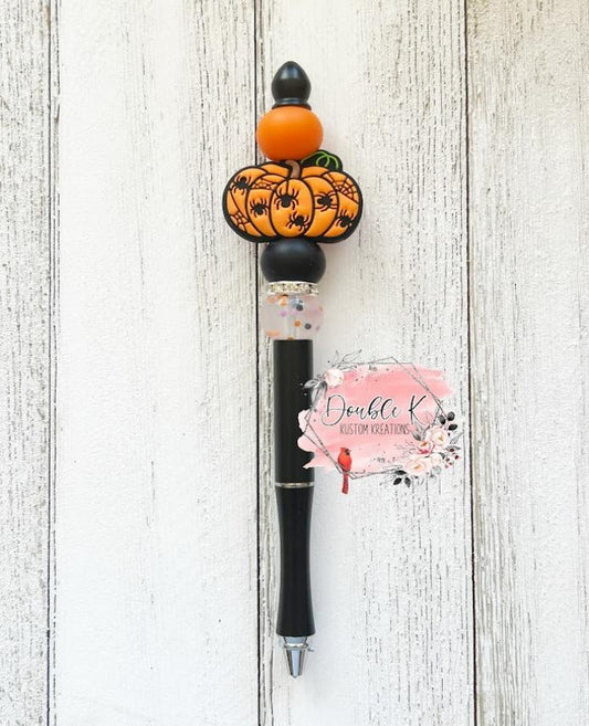 Pumpkin Beaded Pen and Pencil