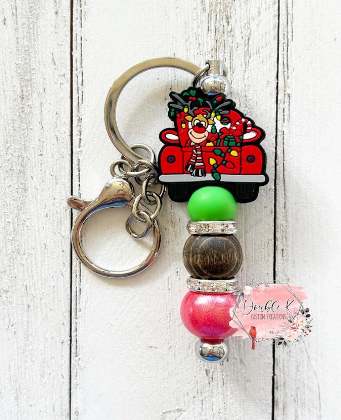 Reindeer Truck Keychain