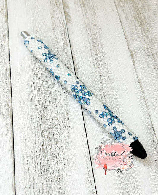 White Christmas Rhinestone Pen