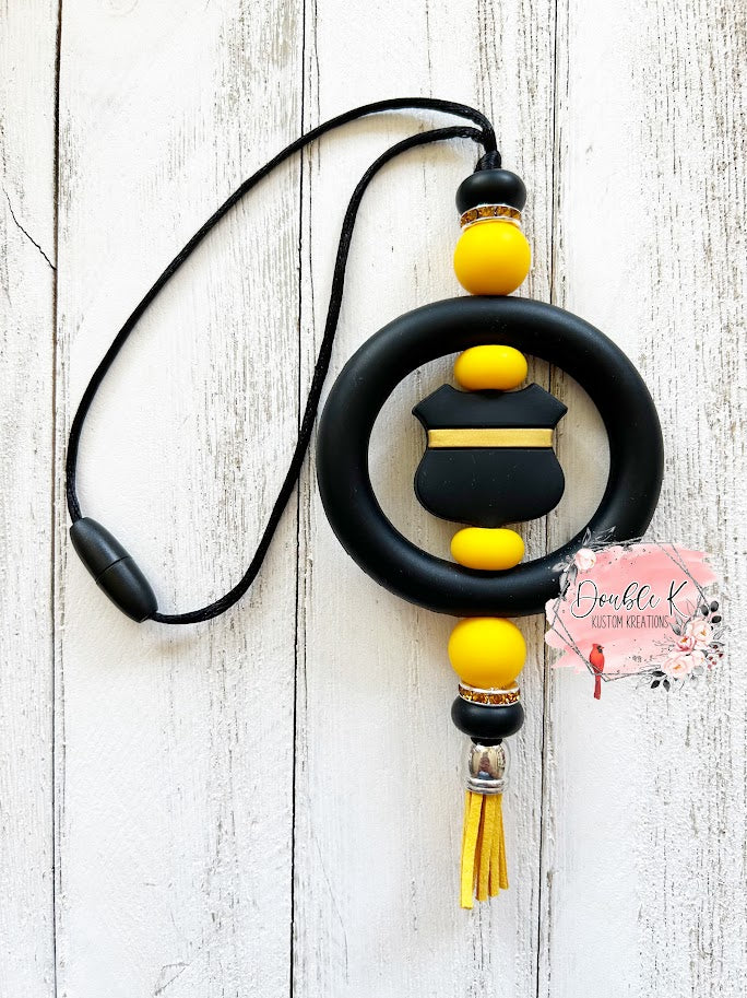 Thin Yellow Line Car Charm