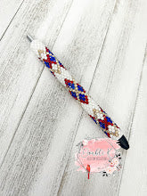 Red and Blue Argyle Rhinestone Pen