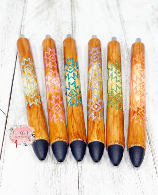 Woodgrain Aztec Epoxy Pen