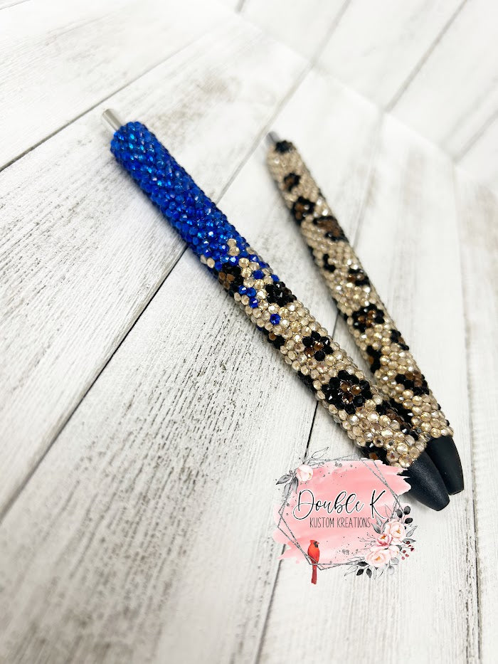 Leopard and Leopard Ombre Rhinestone Pen