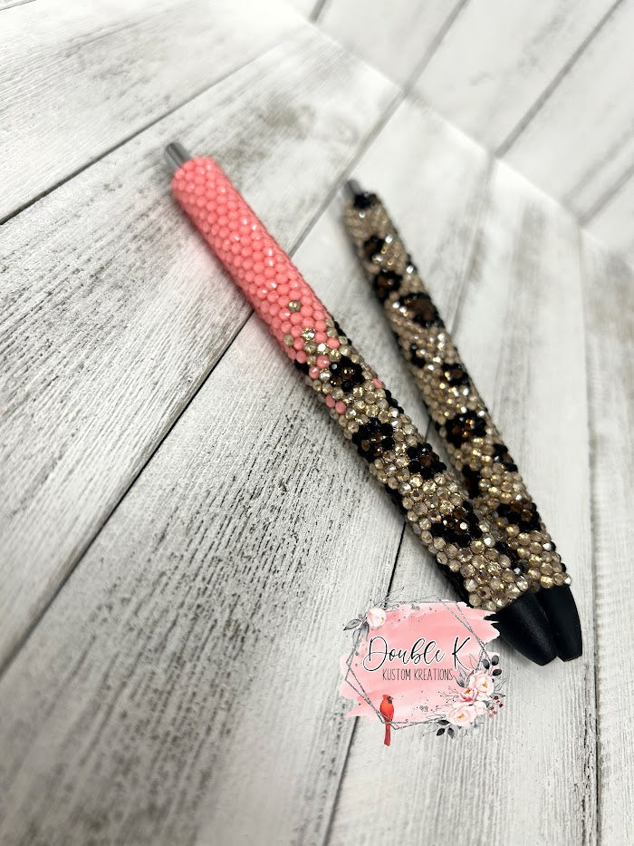 Leopard and Leopard Ombre Rhinestone Pen