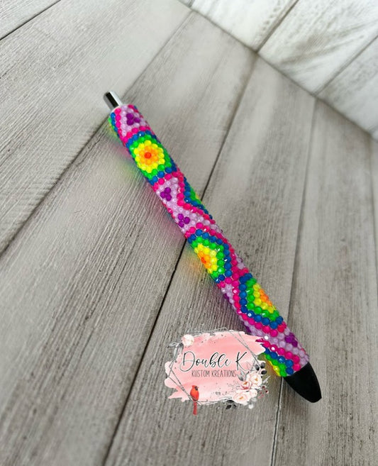 Knitted Geo Rhinestone Pen