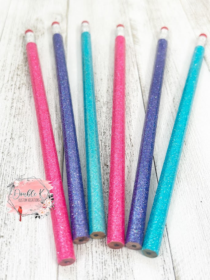 Mermaid Glittered Pencils