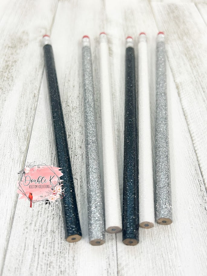 Monochrome Glittered Pencils