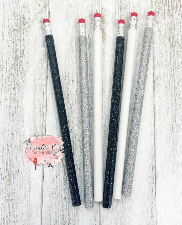 Monochrome Glittered Pencils