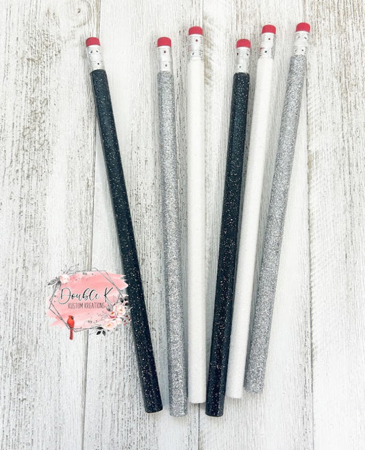 Monochrome Glittered Pencils