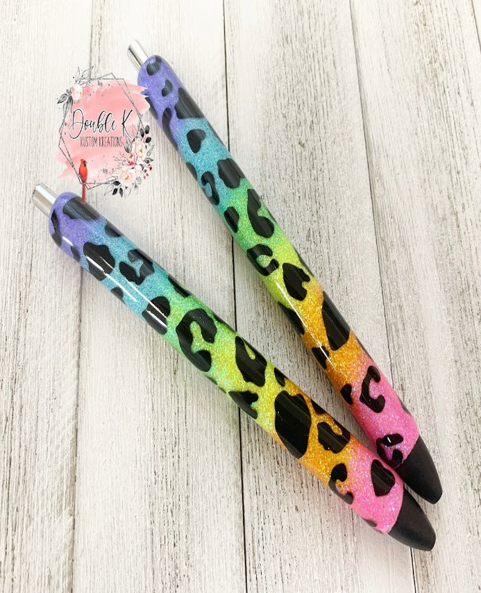 Neon Leopard Epoxy Pens