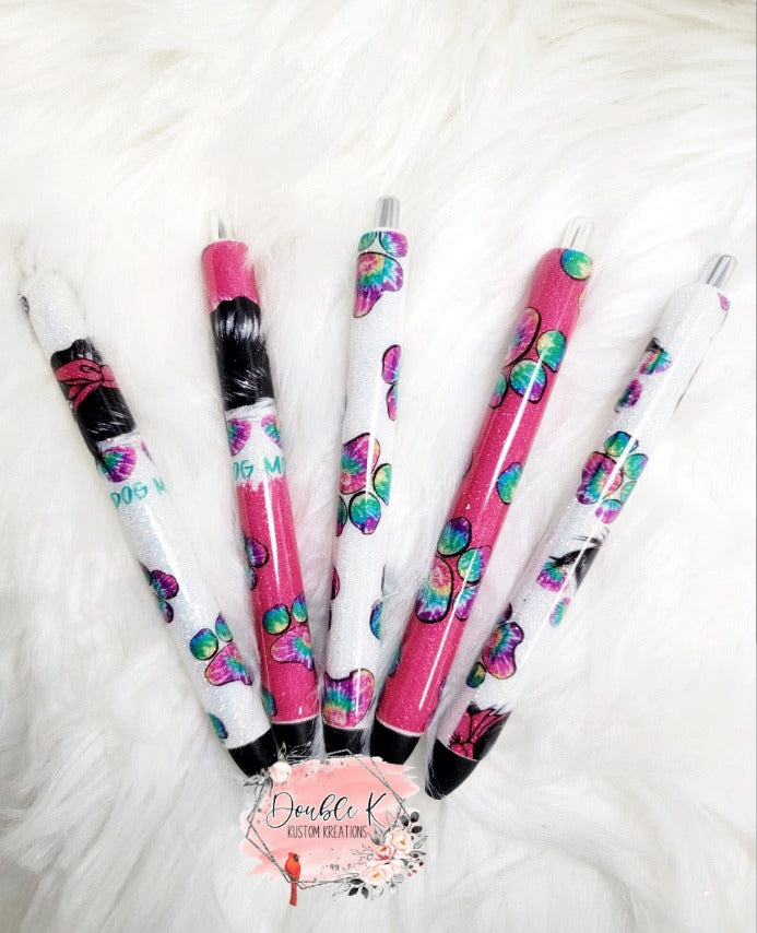 Tie Dye Paw Epoxy Pens