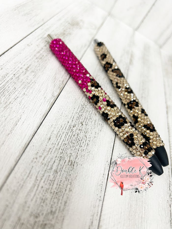 Leopard and Leopard Ombre Rhinestone Pen