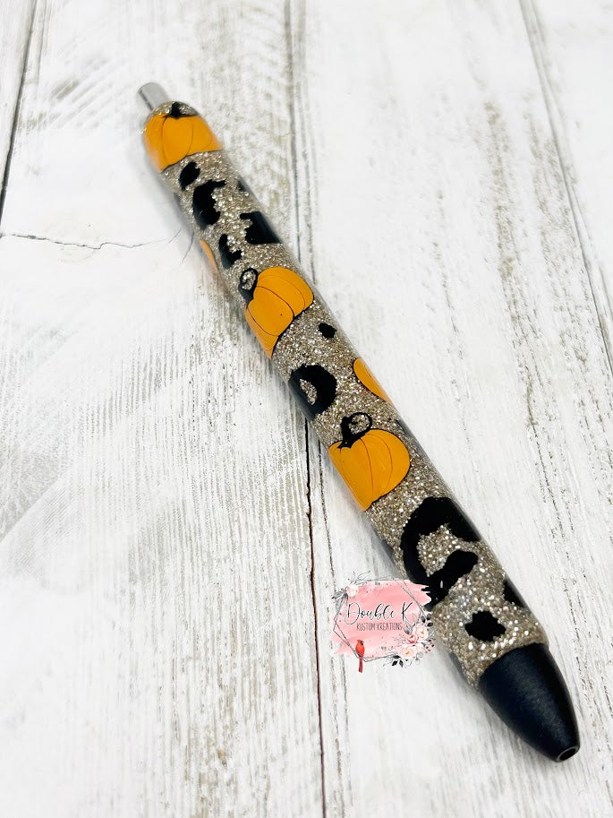 Leopard and Pumpkins Epoxy Pen