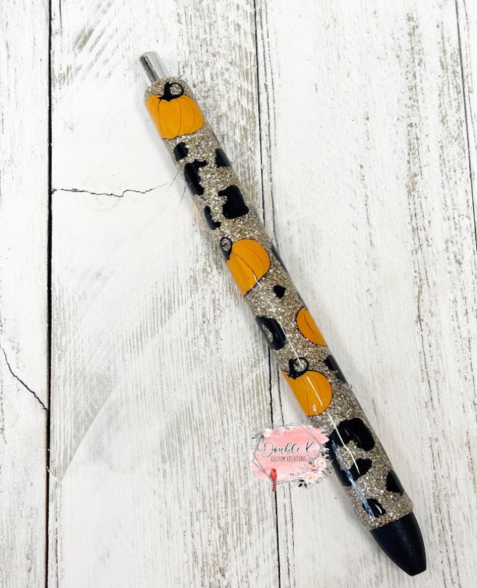 Leopard and Pumpkins Epoxy Pen