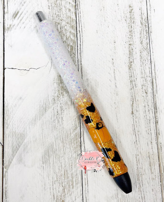 Leopard and Pumpkins Ombre Epoxy Pen