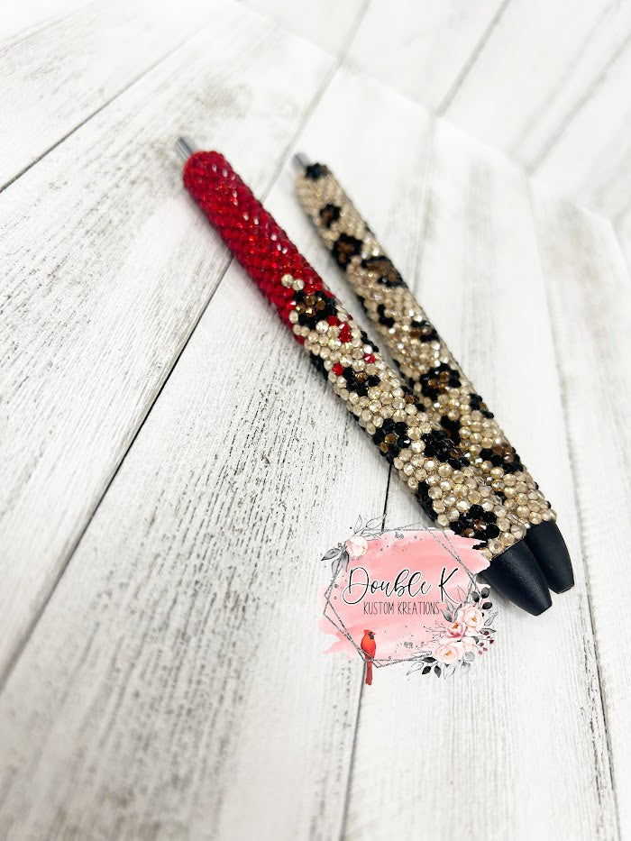 Leopard and Leopard Ombre Rhinestone Pen