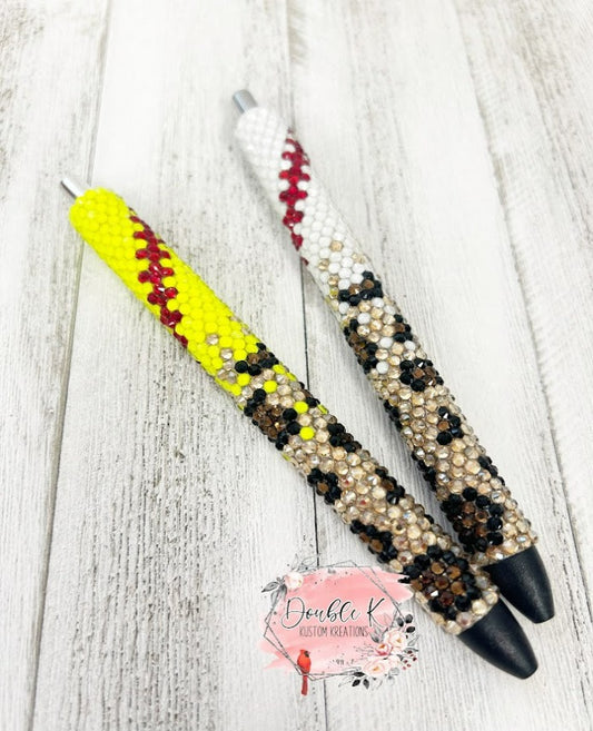 Sports Ombre Leopard Rhineston Pen