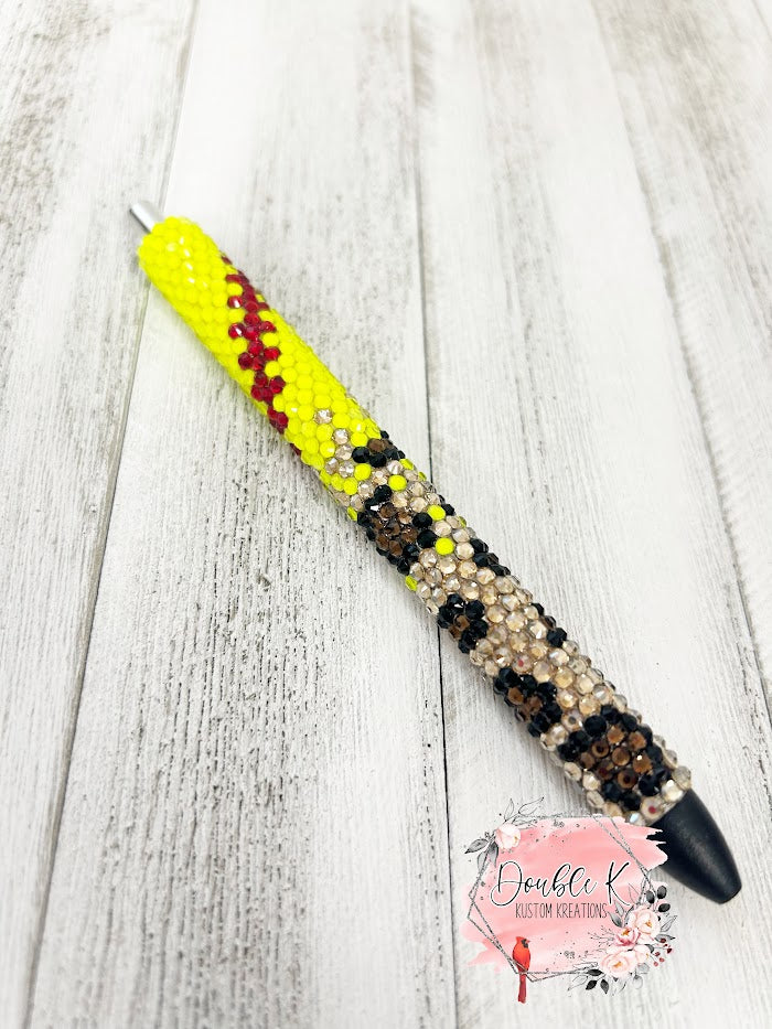 Sports Ombre Leopard Rhineston Pen