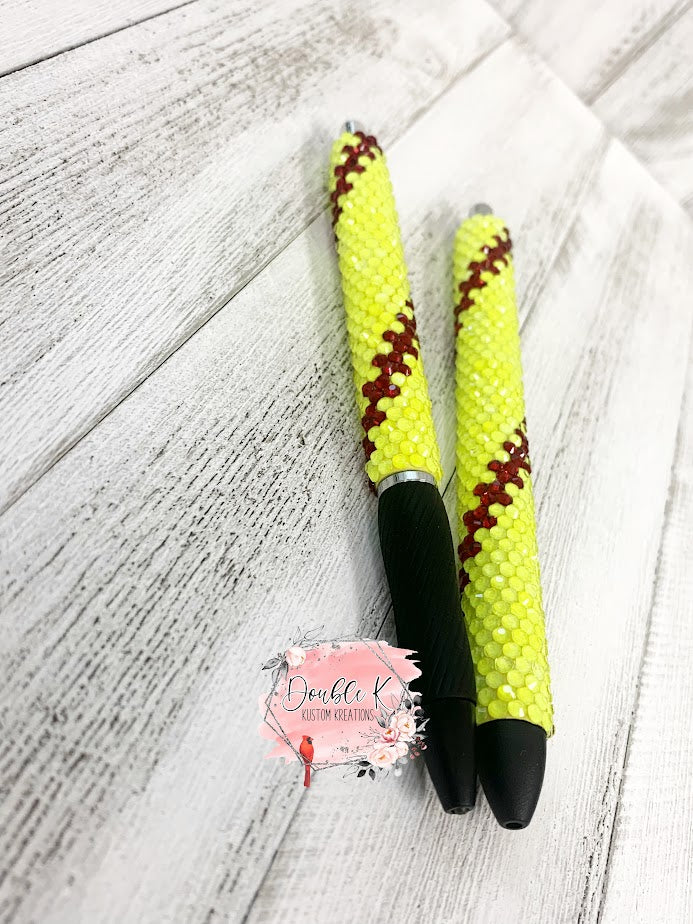 Softball Rhinestone Pen