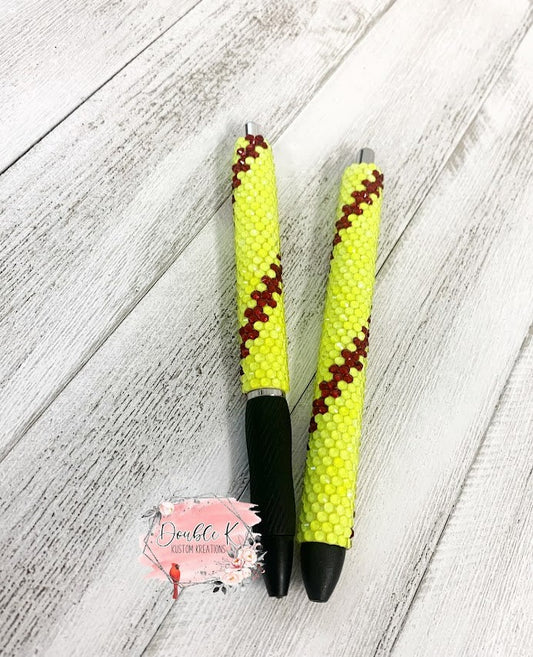 Softball Rhinestone Pen