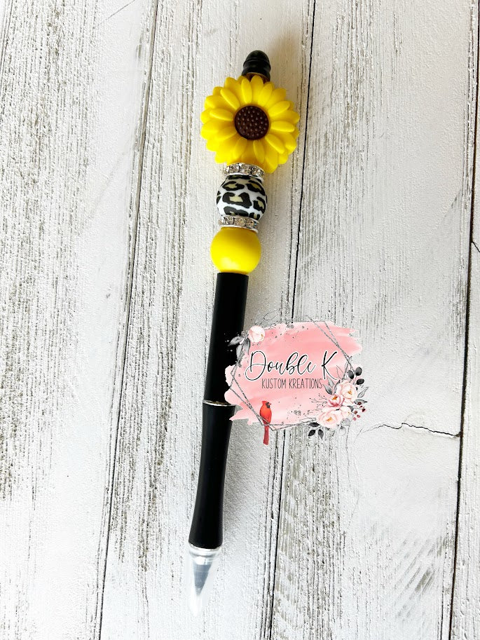 Sunflower Beaded Pen and Pencil