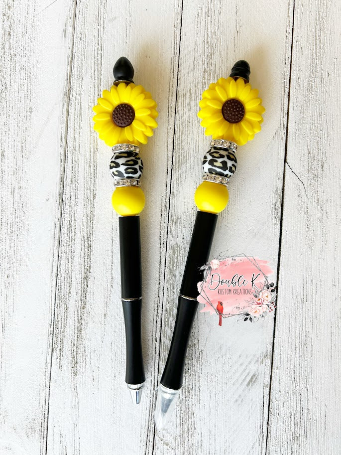 Sunflower Beaded Pen and Pencil