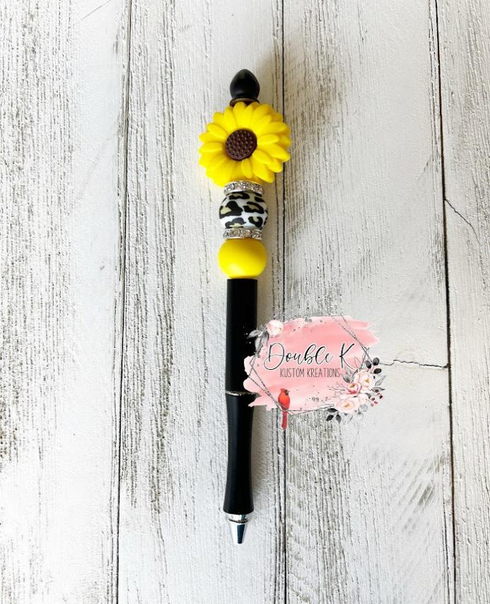 Sunflower Beaded Pen and Pencil