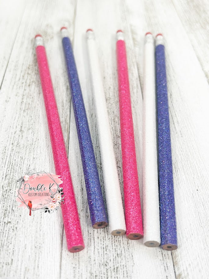 Sweet and Sassy Glittered Pencils
